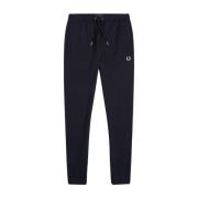 Fred Perry Blå Klassiska Sweatpants med Ribbade Manschetter Blue, Herr