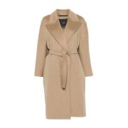 Max Mara Beige Kasmirrock med Bälte Beige, Dam