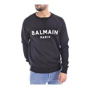 Balmain Svart Sweatshirt Black, Herr