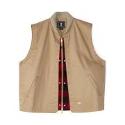 Dickies Beige Eisenhower Vest med knappar och dragkedja Beige, Herr