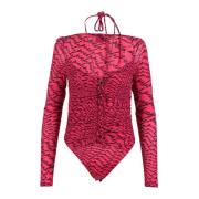 Pinko Elegant Body med stretchmaterial Red, Dam