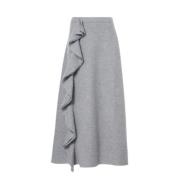 Ulla Johnson Elastisk Midja Heather Grey Ullkjol Gray, Dam