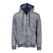 Diesel Avslappnad Sweatshirt med Lyocell Blandning Blue, Herr