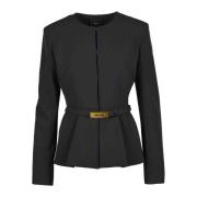 Pinko Stilig Jacka i Polyester Elastan Blandning Black, Dam