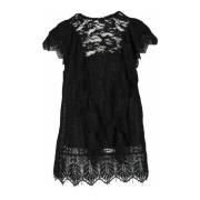 Essentiel Antwerp Polyester Stickad Topp Black, Dam