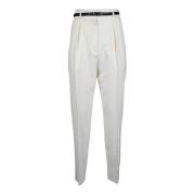 Max Mara Studio Merinoullblandade Byxor White, Dam