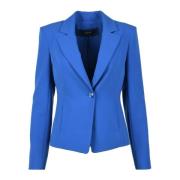 Patrizia Pepe Elegant Jacka med Polyester och Elastan Blue, Dam