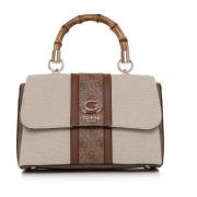 Guess Bambu Axelväska med Topp Handtag Beige, Dam