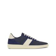 Salvatore Ferragamo Blå Sneakers i Kornläder Blue, Herr