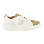 Emanuelle Vee Lädersneakers med Gummisula White, Dam