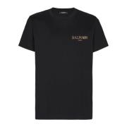 Balmain T-shirt med vintage gel-logo Black, Herr