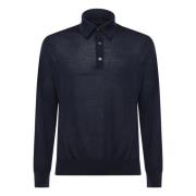 Ermenegildo Zegna Svart Ull Polo Skjorta Knappstängning Black, Herr