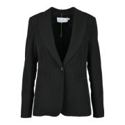 Simona Corsellini Elegant Jacka med Polyester och Elastan Black, Dam