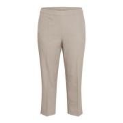 Kaffe Curve Cropped Elephant Skin Melange Byxor Beige, Dam