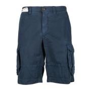 Incotex Bomull Linne Bermuda Shorts Blue, Herr