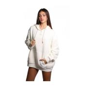 Guess Hoodie med broderad logotyp White, Dam