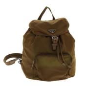 Prada Vintage Pre-owned Nylon ryggsckar Brown, Dam