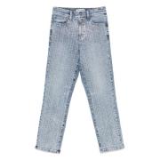 Dkny Blå Slim Straight Jeans Avslappnad Stil Blue, Dam