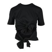 Msgm Bomullst-shirt med unik design Black, Dam