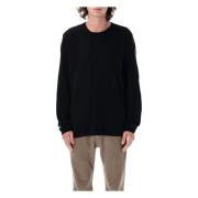 Moncler Svart Cashmere Blandad Rund Hals Tröja Black, Herr