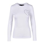 Love Moschino Bomull Elastan T-shirt White, Dam