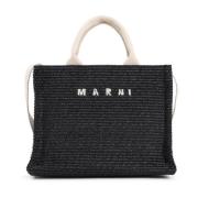 Marni Raffia East-West Tote Bag Black, Dam