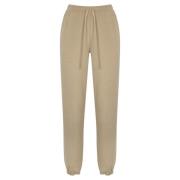 Max Mara Weekend Elastiska midjeblandade byxor i ull Beige, Dam