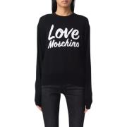 Love Moschino Svart ulltröja med varumärkesdesign Black, Dam