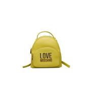 Love Moschino Gul ryggsäck med dragkedja Yellow, Dam