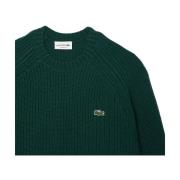 Lacoste Grön Ull Rundhals Tröja Aw24 Green, Herr