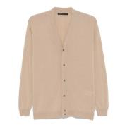 Low Brand Merinoull V-ringad Cardigan Tröja Beige, Herr