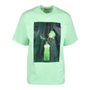 Msgm Bomull T-shirt med Unik Stil Green, Herr