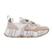 Voile Blanche Sneakers med kontrastsömn och logotyp Beige, Dam