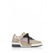 Dwrs Taupe Rugby Sneaker Metallic Mesh Läder Multicolor, Dam