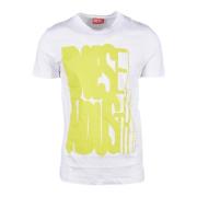 Diesel Bomull T-shirt White, Herr