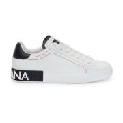 Dolce & Gabbana Svart och vit låg topp sneakers White, Herr