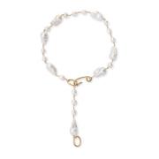 Jil Sander Guld Vit Kornig Halsband White, Dam