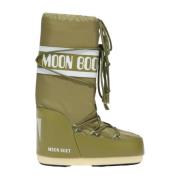 Moon Boot Kaki Nylon Unisex Vattentäta Stövlar Green, Dam