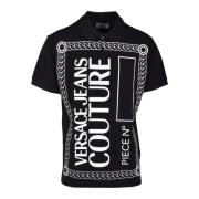 Versace Jeans Couture Bomull Polo Skjorta Black, Herr