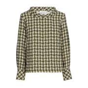 Marie Méro Grön Houndstooth Blus Tunika Green, Dam