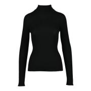 Sportmax Ullstickad Tröja Black, Dam