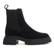 Hogan Svarta Mocka Chelsea Boots Black, Dam