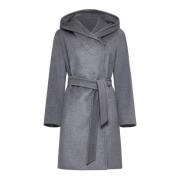 Max Mara Studio Newmang Yllekappa med Huva Gray, Dam