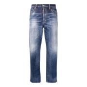 Dsquared2 Dam Straight Leg Denim Jeans Blue, Dam