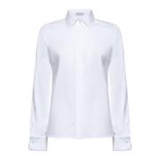 Brunello Cucinelli Vit Stretch Bomullsskjorta White, Dam