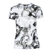 Versace Jeans Couture Bomullst-shirt med snygg design Multicolor, Dam