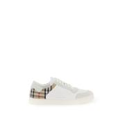 Burberry Check Läder Sneakers White, Herr