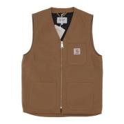 Carhartt Wip Brun Rigid Arbor Väst Ärmlös Dragkedja Brown, Herr