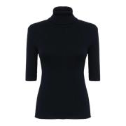 Alpha Industries Svart Merinoull Ribbstickad Turtleneck Tröja Black, D...