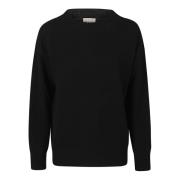 Drumohr Stilren Boat Neck Sweater Black, Dam